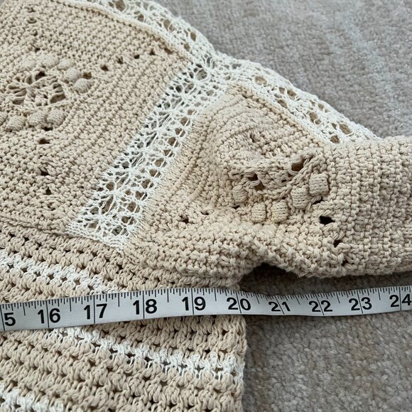 Zara Striped Short Sleeve Poncho Cardigan Sweater M - Picture 6 of 8